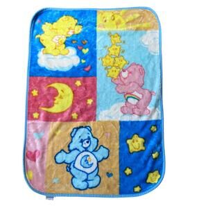 Care Bears Blanket Vintage Fleece Throw Moon Stars Funshine Cheer Bedtime